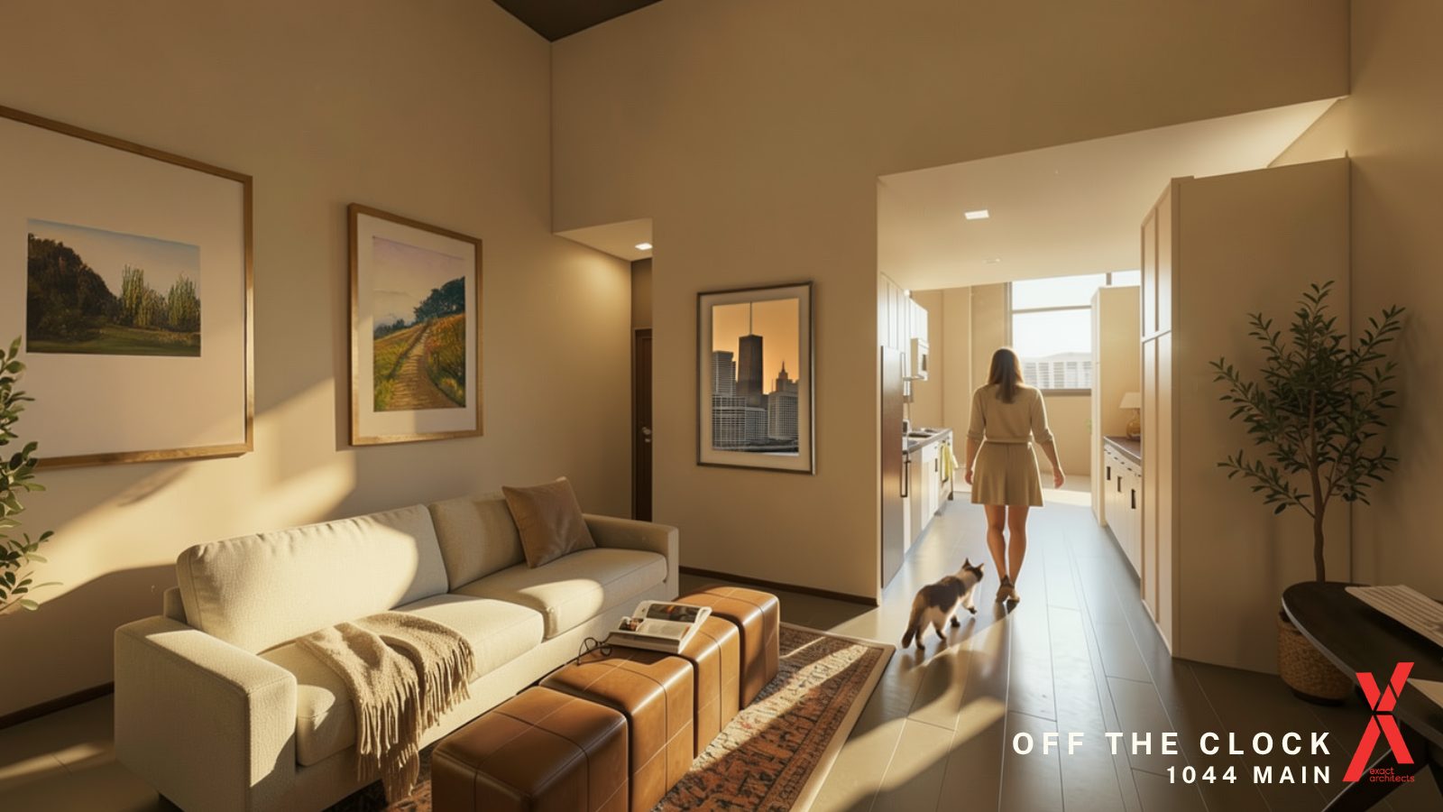 A rendering of one of the 74 apartments at 1044 Main