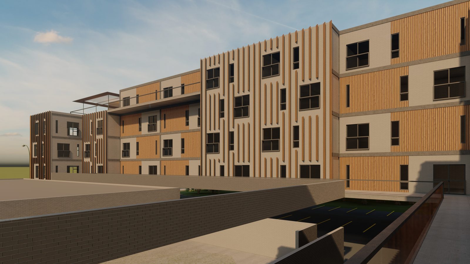 The design for 3000 Troost, a new building on the lot beside the Wonder block